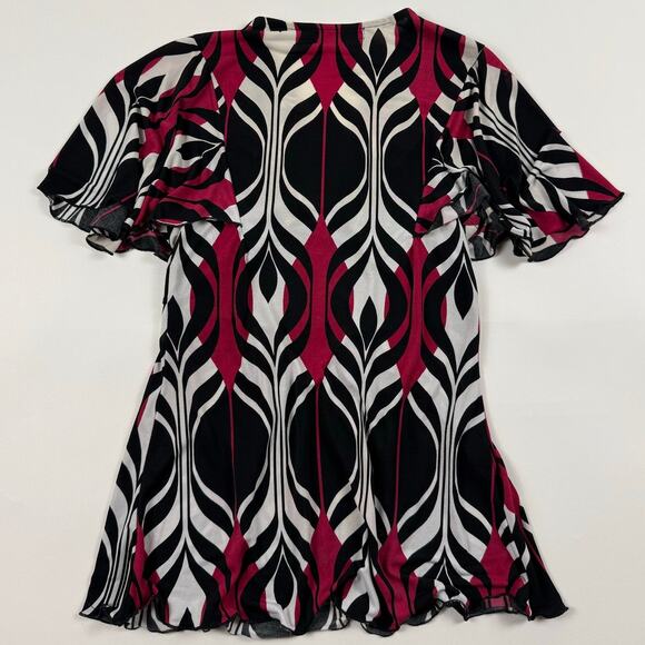 Y2K Women's Fleurish Flared Flowy Top made in USA Size Small - Picture 7 of 7